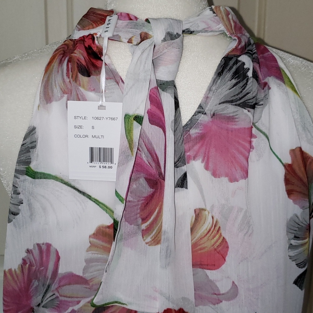 NWT SIONI Floral Halter Top Small - Picture 5 of 12